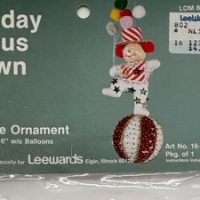 Vintage Lee Wards Circus Clown Beaded Ornament Kit New Old Stock Rare Find