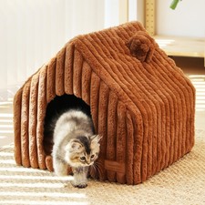 Cat Houses for Indoor Cats, Washable Cute Cat Bed Cave with Removable Pillow,...