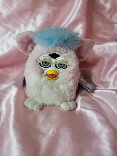 Vintage 1999 Tiger Furby Babies Cotton Candy Pink And Blue Model 70-940 With Tag