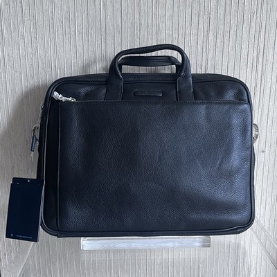 Piquadro schwarze Leder Aktentasche - Laptop Businesstasche, italienischer Designer
