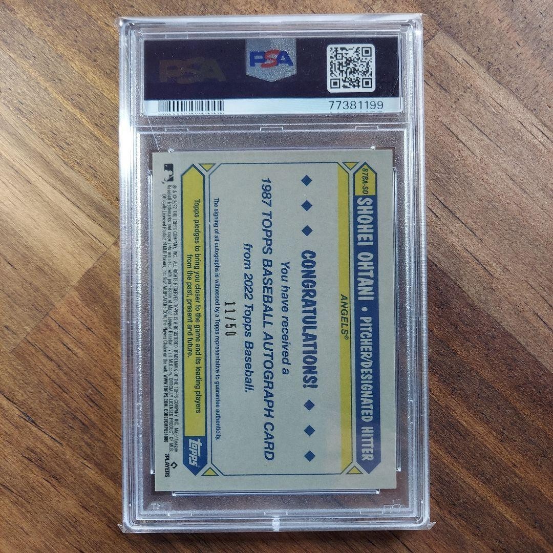 Shohei Ohtani 2022 Topps Chrome #87BASO On card Autograph Auto/50 PSA 8 view 2