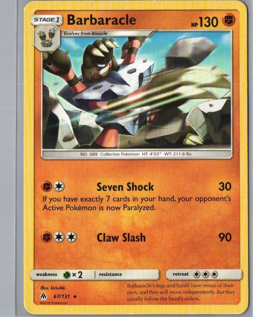 Barbaracle 67/131 Rare Forbidden Light Pokemon Near Mint