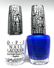OPI Crackle Nail Lacquer White Shatter E54 + Blue Shatter E56