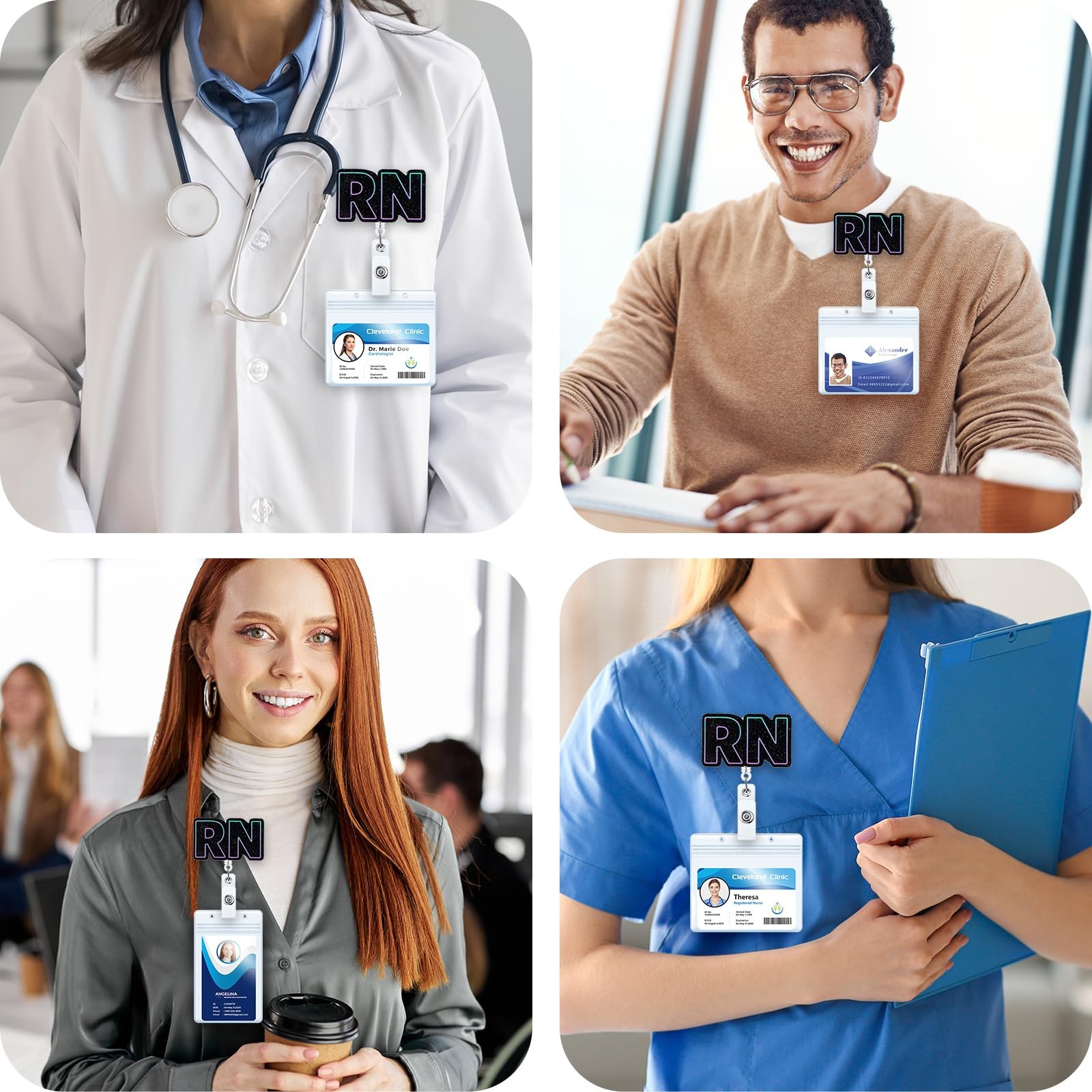 как выглядит Registered Nurse Badge Reel Cute Retractable ID Card Badge Holder фото