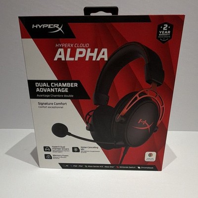 HyperX Cloud Alpha Dual Chamber Gaming Headset 3.5mm Noise-Cancelling Mic