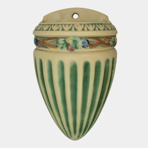 Roseville Corinthian 1925 Vintage Art Pottery Ceramic Wall Pocket 1232-8