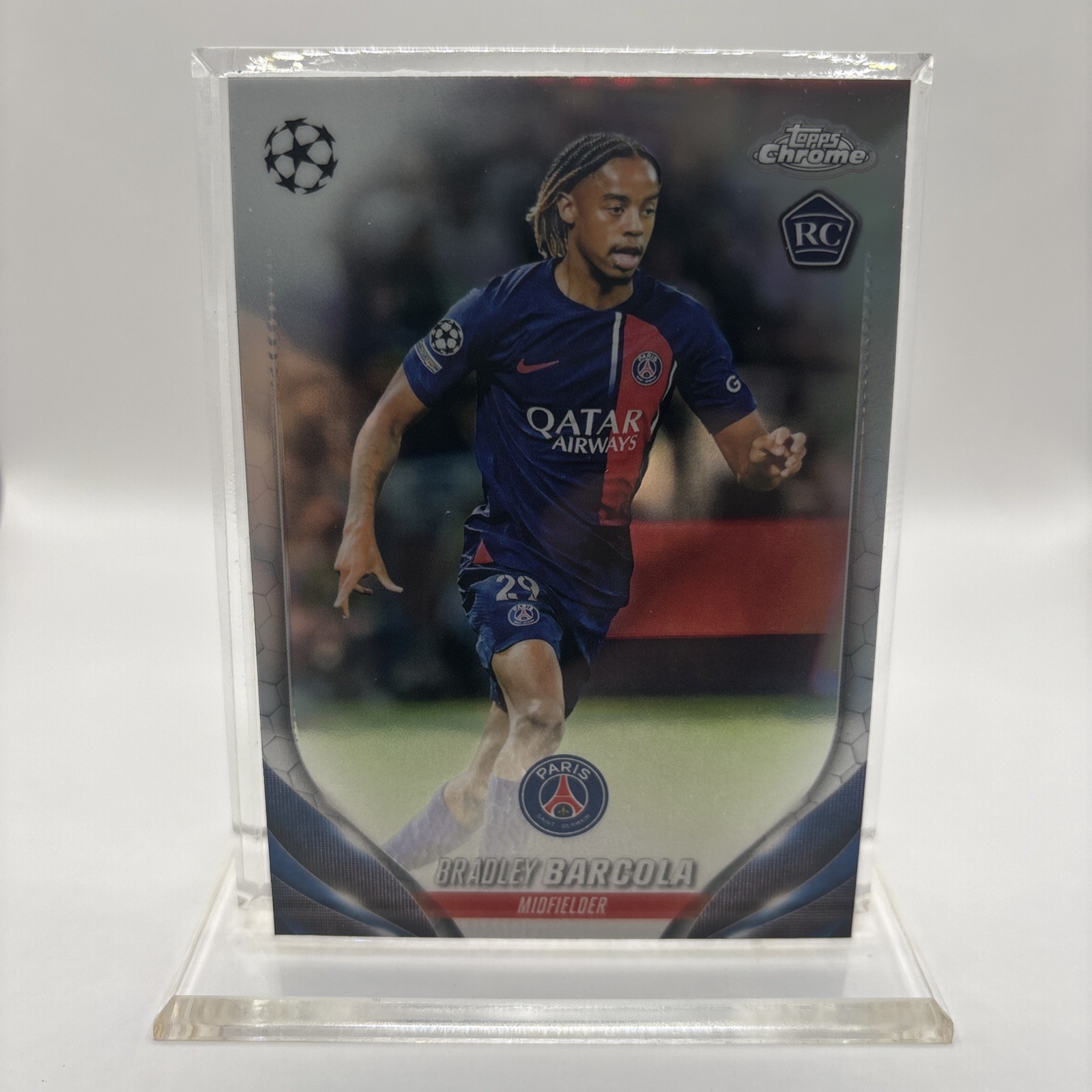 Bradley Barcola 2023-24 Topps Chrome UEFA - Prism Silver Refractor ROOKIE #69