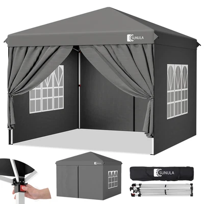 Sunula 3x3m Faltpavillon mit 4 Seitenteile Wasserdicht Stabil Winterfest