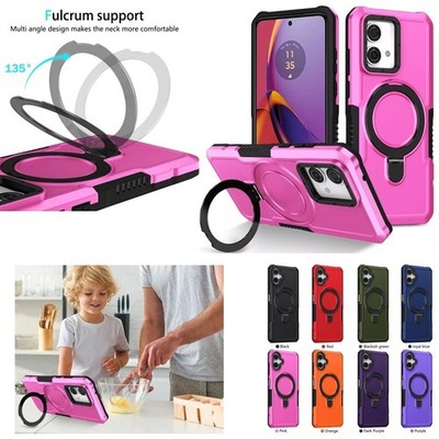 Magnetic Ring Stand Rugged Phone Case For Motorola Moto G24 G04 G34 E14 G54 G22