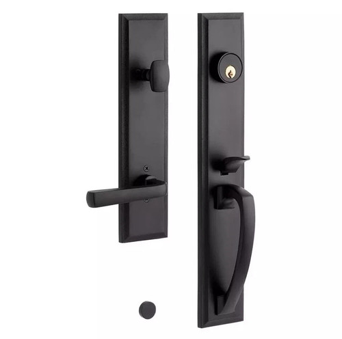 Signature Hardware Aurick LH massiv Messing gleichschließend Eingangstürhebel Set 479128