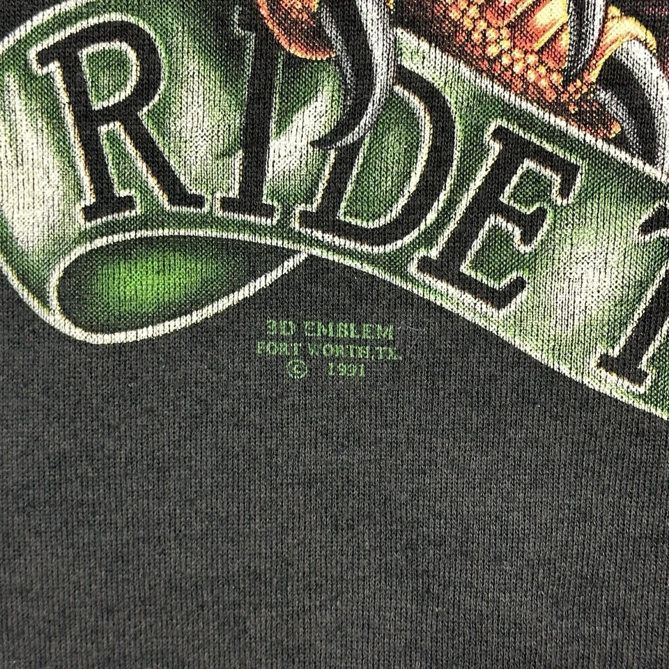 Vtg 3D Emblem Bald Eagle Harley Davidson 90s Graphic Pullover Sweatshirt Medium - Image 3 of 4