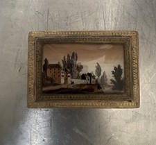 Ancienne Boîte carton fixé sous verre Charles X  19ème XIXème