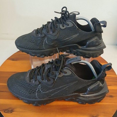 Nike React Vision Men 10.5 Black D/MS/X Running Shoes Sneakers CD4373-004
