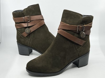 COUGAR Women's Green Olive Arvida Suede Leather Waterproof Heeled Boots Size 10