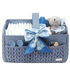 Luxurious Baby Diaper Caddy, Nursery Storage Basket for Newborn Essentials, T...