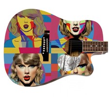 Taylor Swift Autographed w Heart Custom The Color of Love Acoustic Graphics Guit