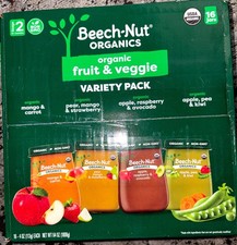 Beech-Nut Organics Stage 2 Organic Fruit Vegetable Baby Food Jars 16x4oz