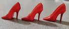 Vintage Barbie Rare Red Super High Spike Closed Toe Heels Japan Set Of 3