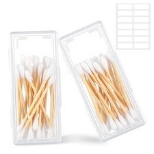2 PCS Porte-écouvillon en coton pour voyage, petit portable 1 pied (paquet de 2), transparent