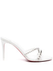100% AUTHENTIC NEW WOMEN LOUBOUTIN TATOOSH SPIKE WHITE  SANDALS/HEELS US 9.5 — photo 4
