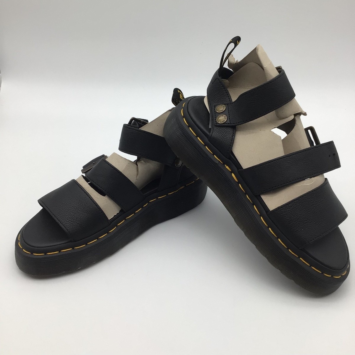 ⭐️Dr.Martens GRYPHON QUAD ブラック UK4 23cm Dr. Doc Martens Gryphon Quad Black Leather Platform Sandals