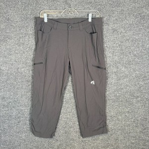 Eddie Bauer Pants Womens 8 Gray First Ascent Capri Pants Cinch Stretch Hike Camp