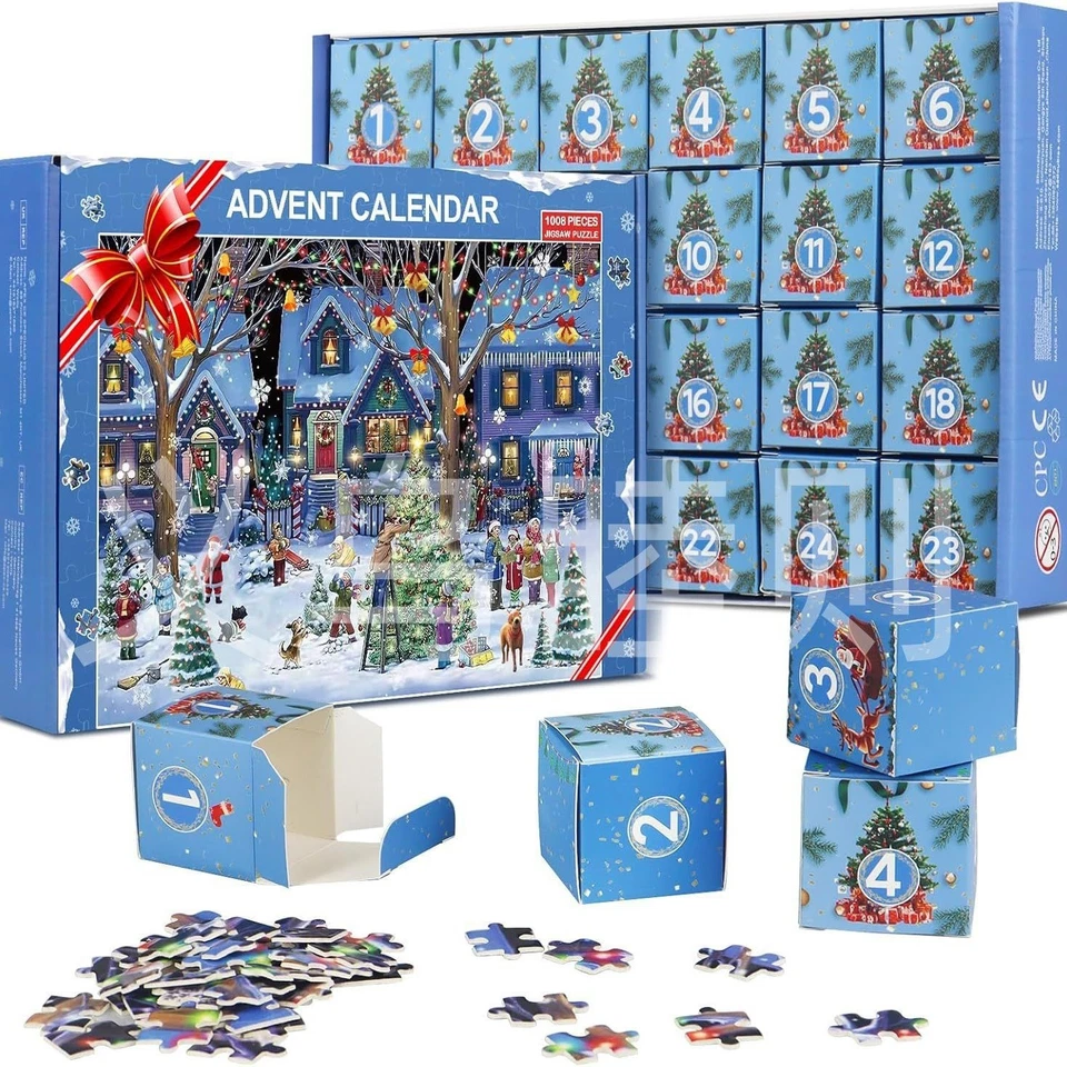 New 24 Boxes Christmas Advent Calendar Puzzle Gift Set for Kids & Holiday Fun - Image 4 of 4