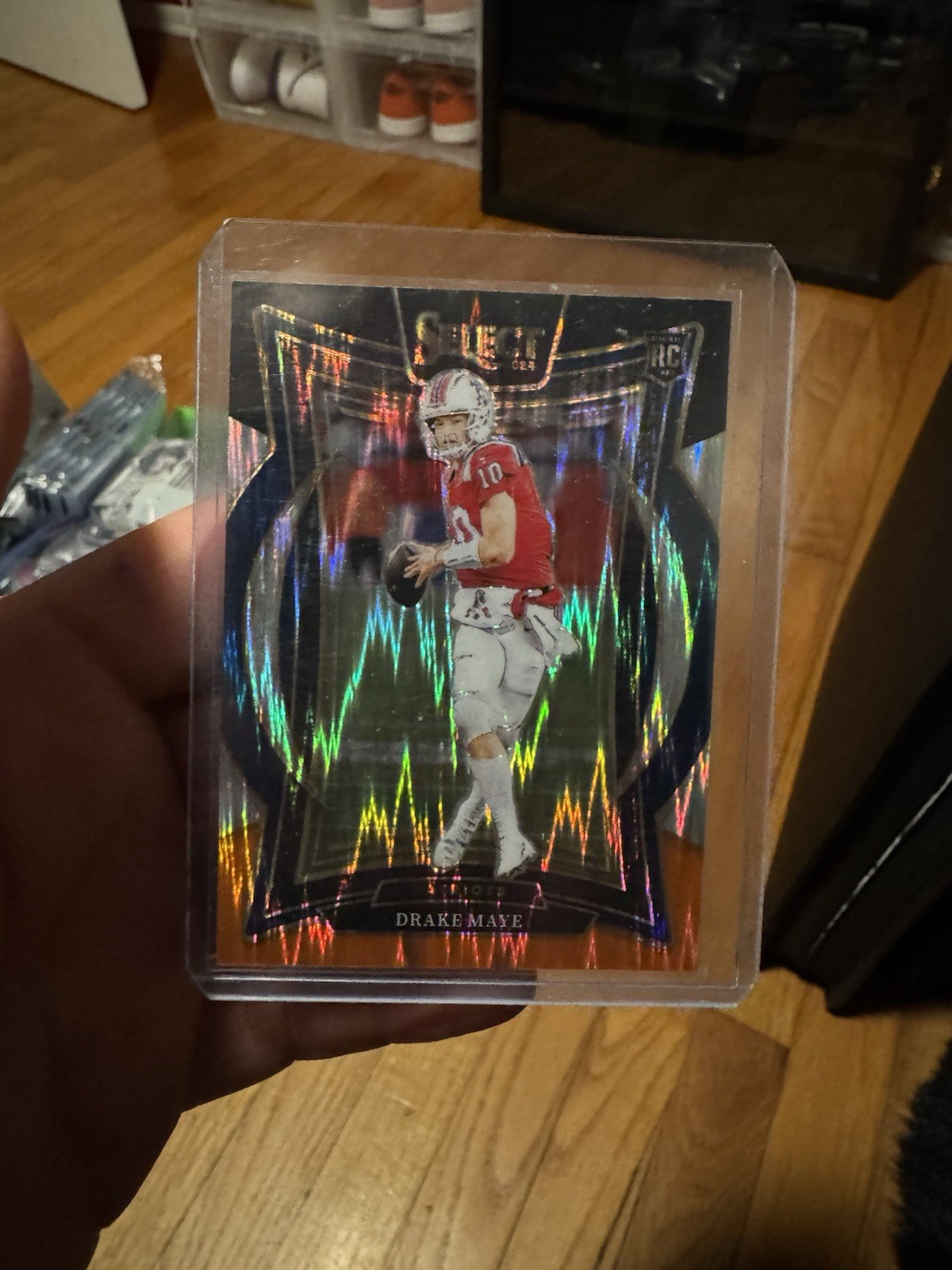 2024 Panini Select - Concourse Drake Maye #27 Orange & Black Shock Prizm (RC)