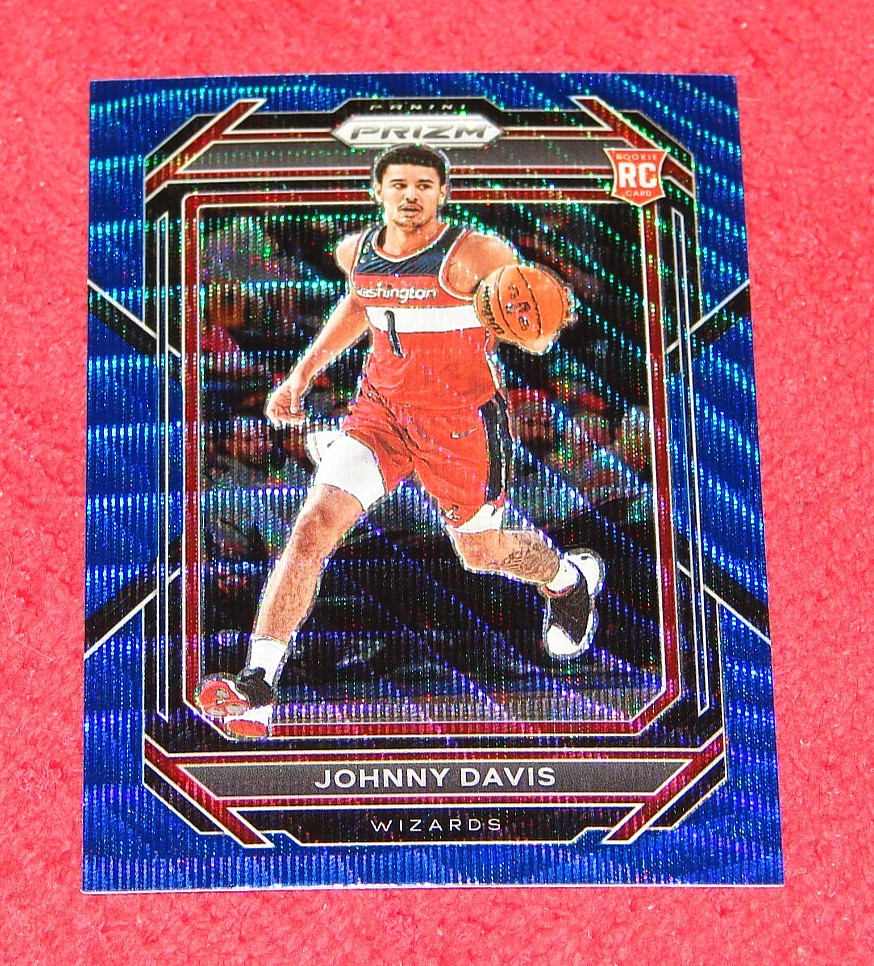 JOHNNY DAVIS WIZARDS 2022-23 PANINI PRIZM BLUE WAVE PRIZMS RC #231 (KS1471)