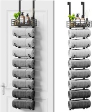 Hanging Towel Racks Bathroom 9 Tier Over the Door Wall Mounted Bath Rolled