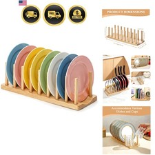 Pot Lid Organizer, Sturdy Plastic Pan Lid Organizer Rack, 8 Adjustable Compar...