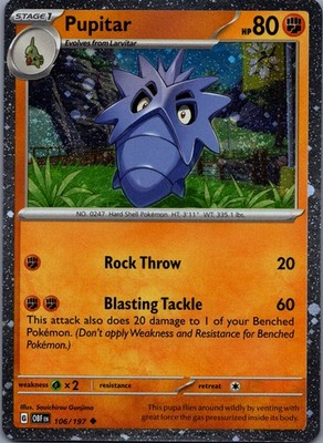 Pupitar [Cosmos Holo] 106/197 Obsidian Flames Uncommon NM