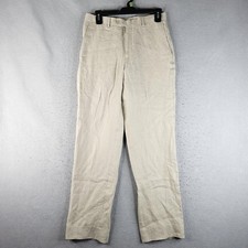 Lauren Ralph Lauren Pants Womens 18R Khaki Linen Straight Leg Flat Front Dress