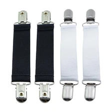 Guifeng 4PCS 150mm Stainless Steel Dress Clips Black White Elastic