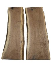 2x Nussbaum Riegel Holz Tonholz Brett curly 65x21-26cm x 24mm #P5