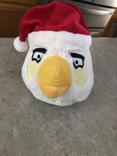 Angry Birds White Bird Matilda 5" Santa Hat Plush EUC NO SOUND