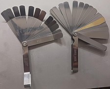 Feeler Gauge Set 2Pcs Stainless Steel 32 Straight 16 Angled Blades Measure Gaps
