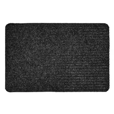 Ribbed Charcoal 18 In. X 27 In. Dirt Resistant Non-Slip Indoor Door Mat