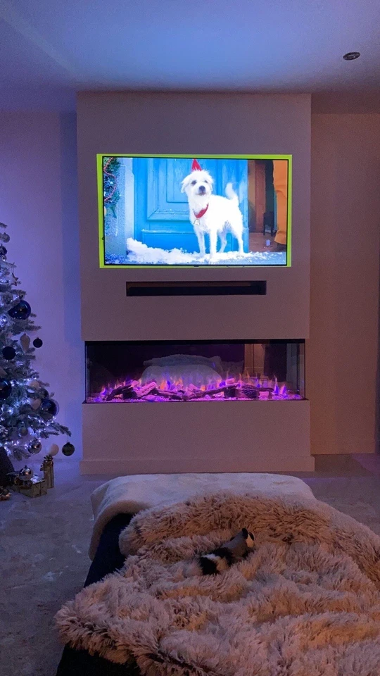 2025 Panoramic 3 Sided Electric HD LED Media Wall Deep Fire 1500 mm 60 inch New! - Image 3 of 4