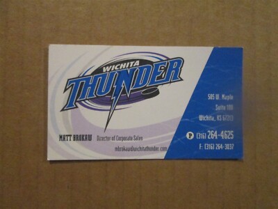 CHL Wichita Thunder Vintage Matt Brokaw Team Logo Hockey Business Card