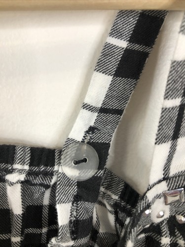 Justice Girls Size 10 Flannel Black White Plaid Silver Embellishments Tank Top - Picture 6 of 9