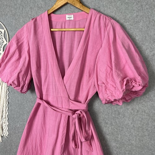 Sheike Mini Wrap Dress Size 6 XS Pink Puff Sleeves Spellbound Cocktail Party Tea - Picture 2 of 9