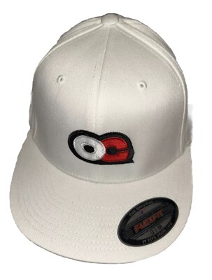 New With Tags OG Racing Logo Flexfit S-M White Flat Brim Hat Snapback Cap