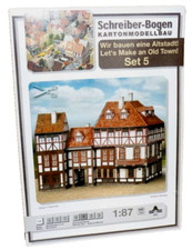 + KARTONMODELLBAU ALTSTADT SET 5 SCHREIBER-BOGEN 672    Spur HO  Bastelbogen