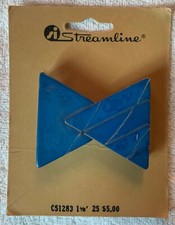 VINTAGE 1980's STREAMLINE C51283 1 1/8" 25 BLUE BELT BUCKLE, NEW OLD STOCK