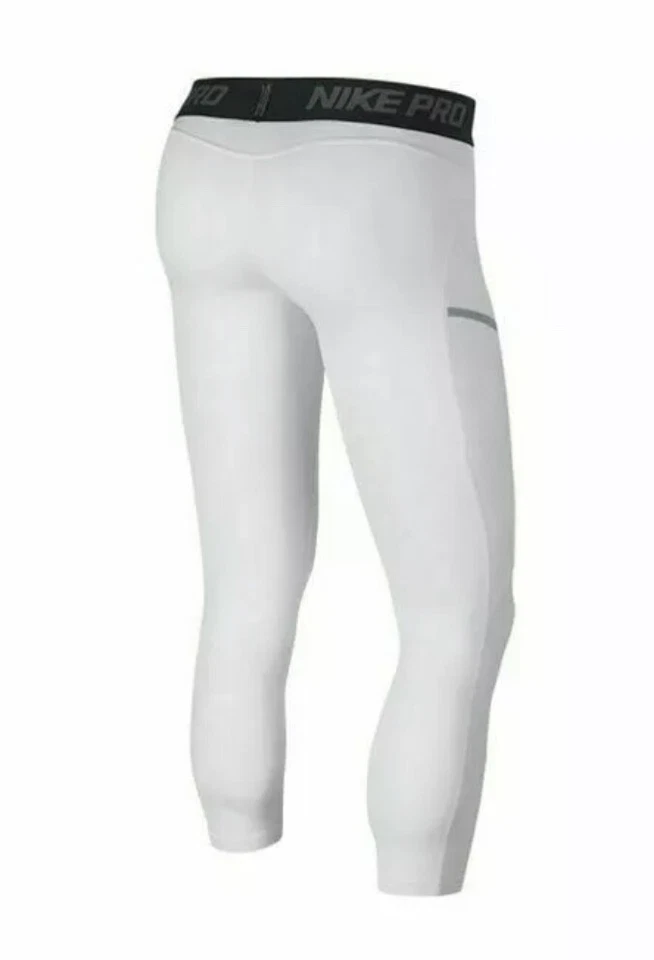 Nike Men’s Pro Dri-Fit Tights 3/4 Basketball Tights 2XL XXL White 925821-100 NEW - Image 4 of 4