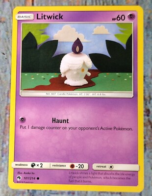 LITWICK Basic Pokemon Card Lost Thunder 101/214 Common 2018