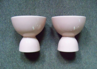 LuRay Pastels Dinnerware 1960's Vintage Pink Unmarked Egg Cups - 2
