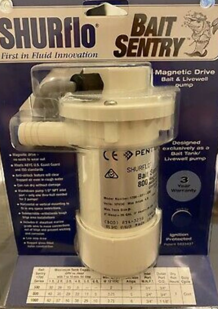 Shurflo by Pentair BAIT SENTRY 800 Magnetic Drive Livewell Pump