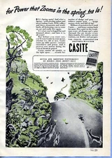 1946 Vintage Magazine Page Ad Casite Motor Tune-Up Treatment